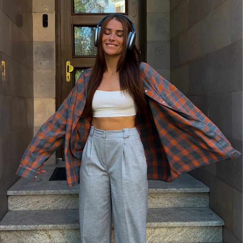 Nalani - Camisa Suelta de Cuadros