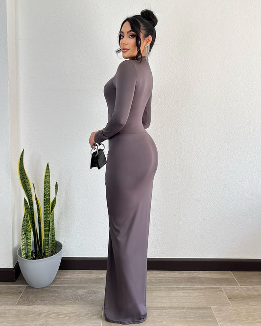 Regina - Vestido Largo Elegante con Fruncido