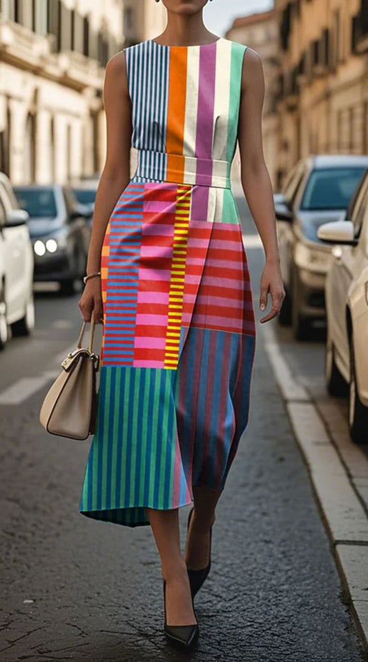 Irune - Vestido sin mangas estampado