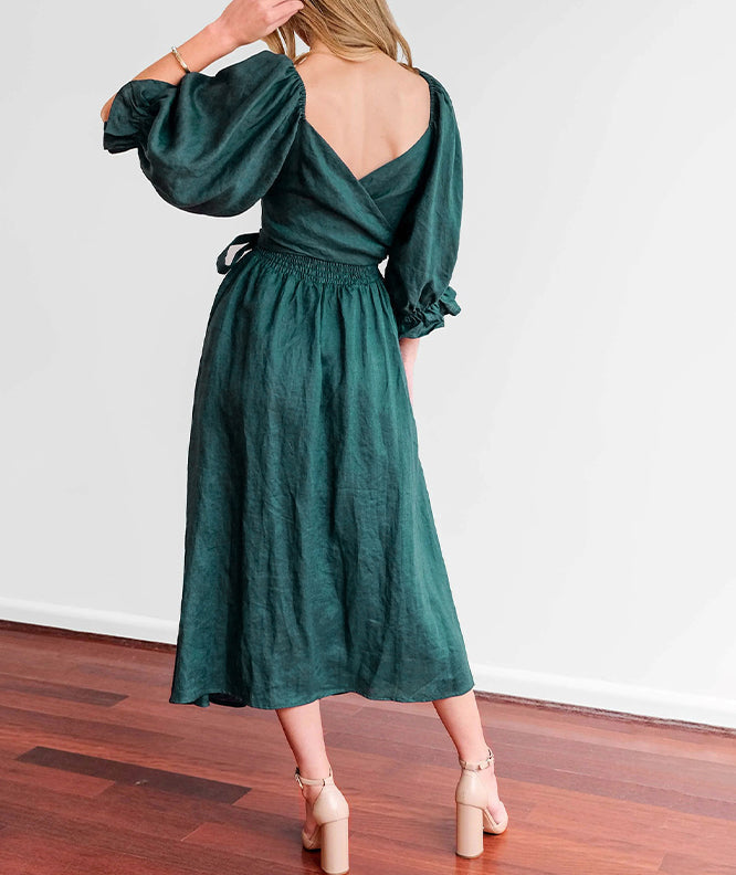 Mariah - Vestido Lazo y Manga Larga