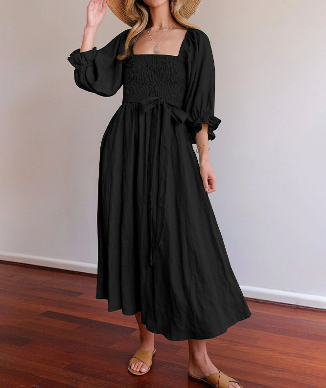 Mariah - Vestido Lazo y Manga Larga