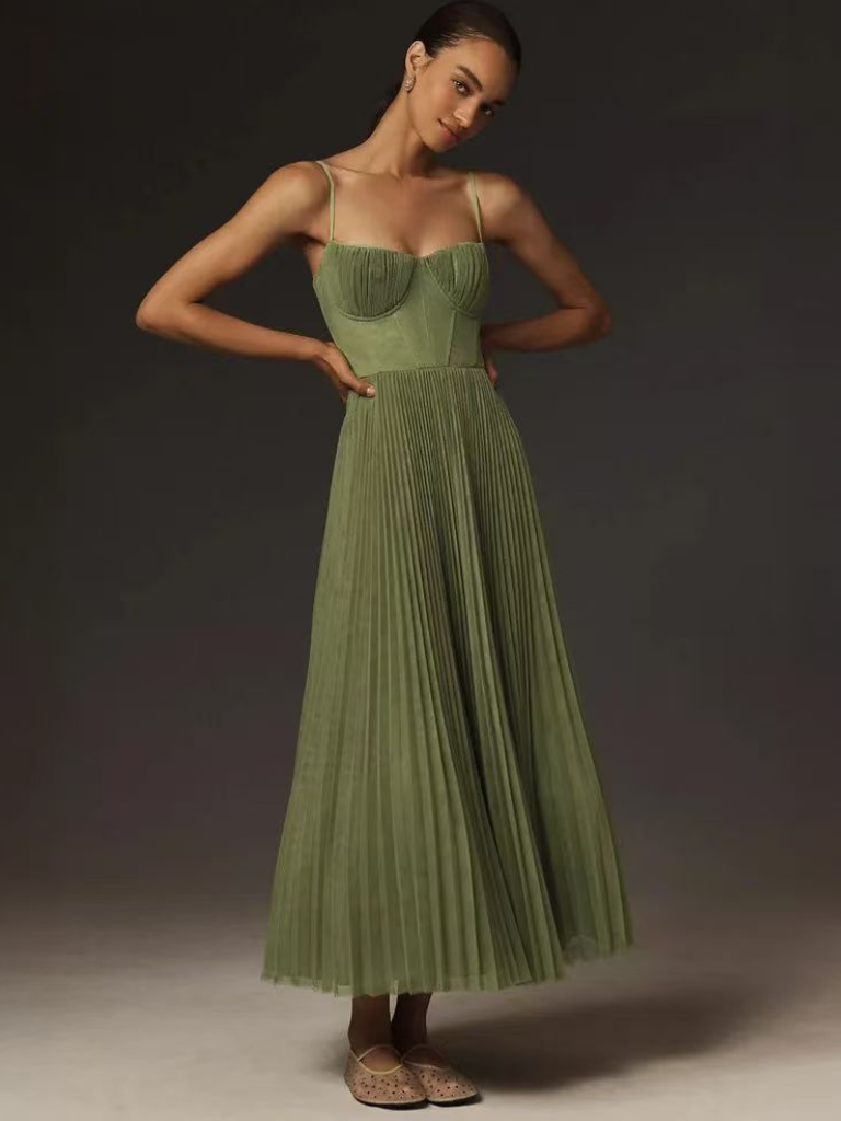 Olivia - Vestido Largo Plisado