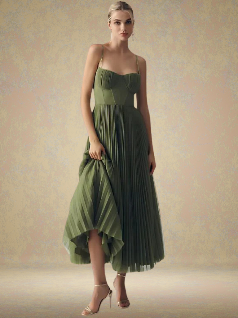 Olivia - Vestido Largo Plisado