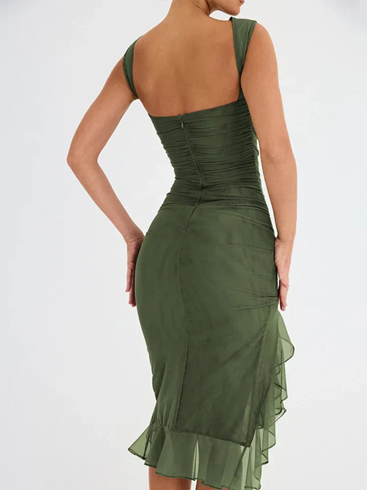 Danna - Vestido Midi con Volantes