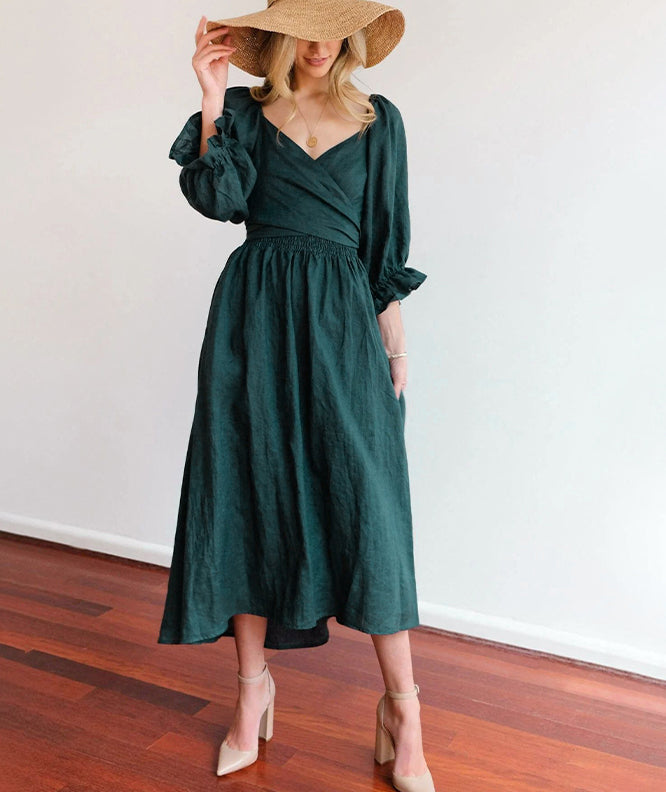 Mariah - Vestido Lazo y Manga Larga
