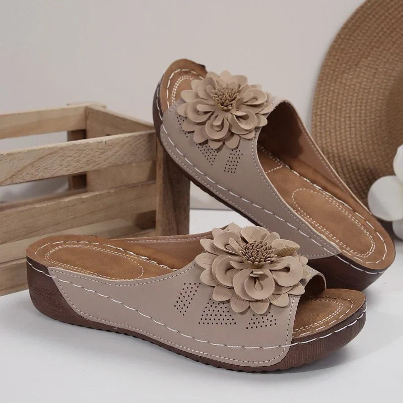 Florelle | Mules Comfort Plus con Fiore 3D e Suola Ultra-Leggera