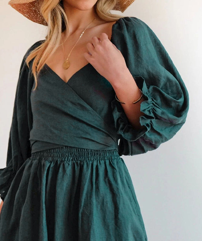 Mariah - Vestido Lazo y Manga Larga
