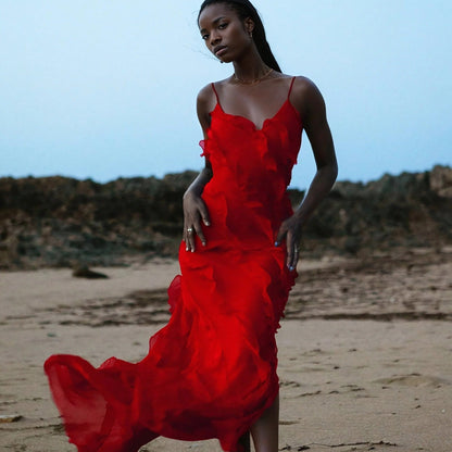 Violeta - Vestido Largo Elegante con Volantes