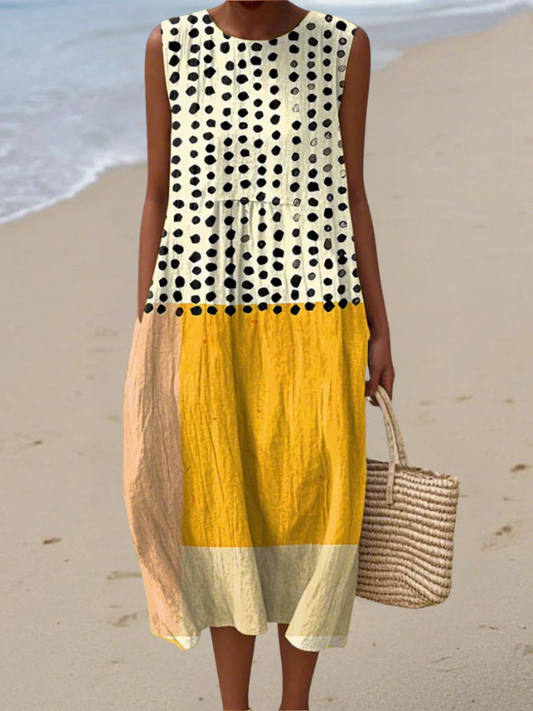 Lilly| Vestido Midi con Bloque de Lunares
