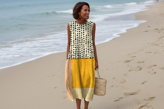 Lilly| Vestido Midi con Bloque de Lunares