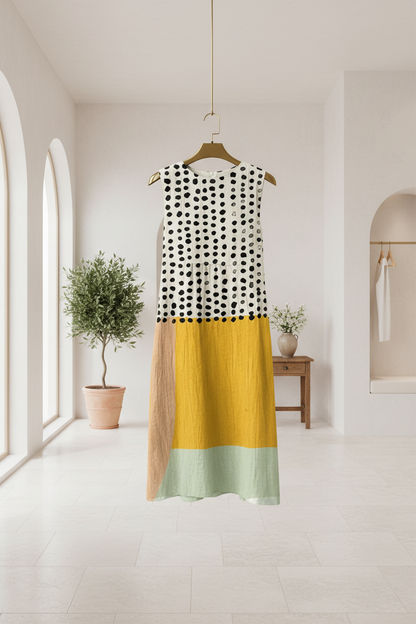 Lilly| Vestido Midi con Bloque de Lunares