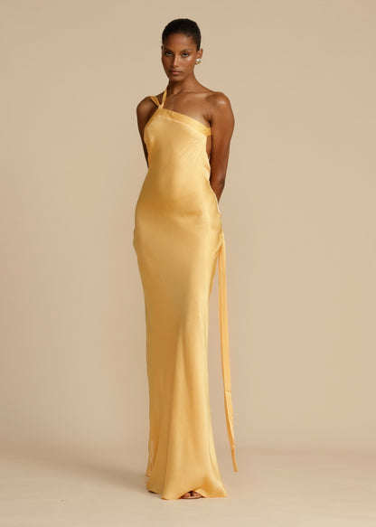 Celeste - Vestido dorado elegante