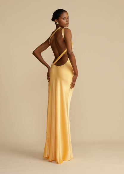 Celeste - Vestido dorado elegante