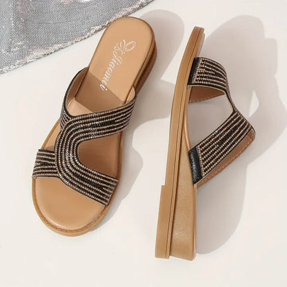 Fiaomei | Sandali ortopedici eleganti con cristalli a forma di farfalla