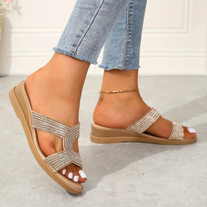 Fiaomei | Sandali ortopedici eleganti con cristalli a forma di farfalla