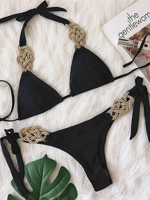 Valda - Bikini con detalle dorado