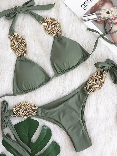 Valda - Bikini con detalle dorado