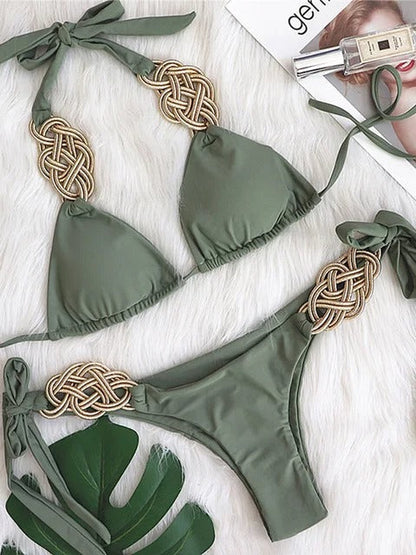 Valda - Bikini con detalle dorado