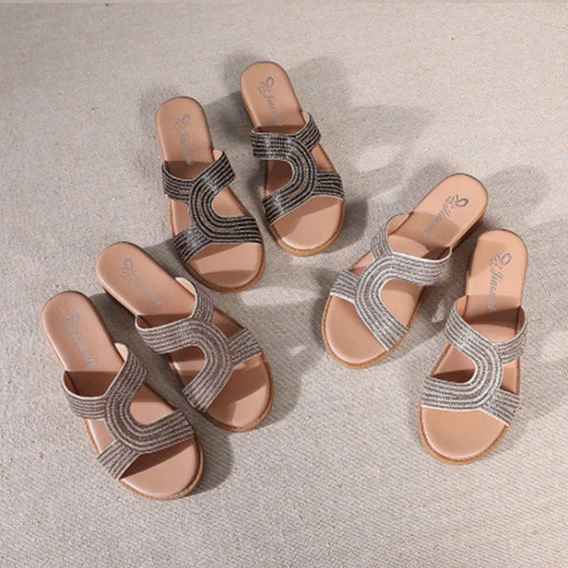 Fiaomei | Sandali ortopedici eleganti con cristalli a forma di farfalla