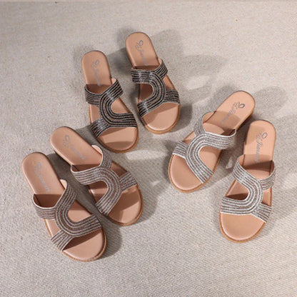 Fiaomei | Sandali ortopedici eleganti con cristalli a forma di farfalla