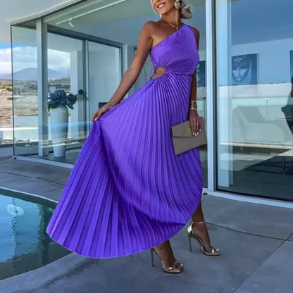 Sandra - Vestido Plisado de un Tirante