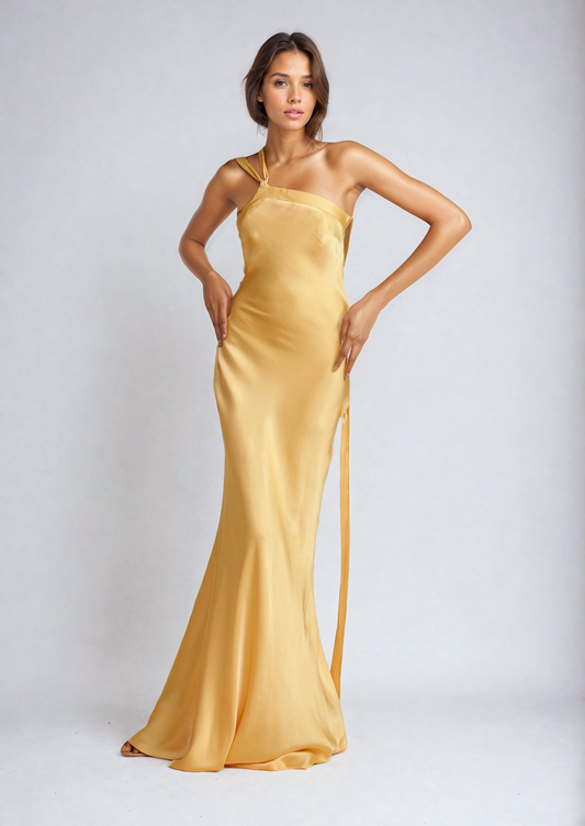 Celeste - Vestido dorado elegante