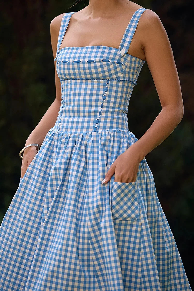 Samara - Vestido Midi de Cuadros