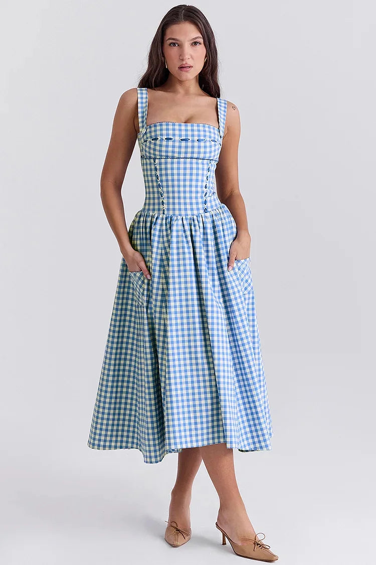 Samara - Vestido Midi de Cuadros