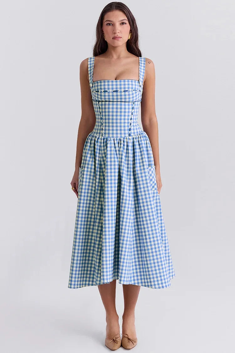 Samara - Vestido Midi de Cuadros