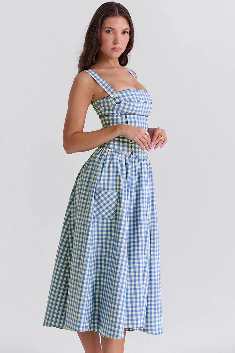 Samara - Vestido Midi de Cuadros