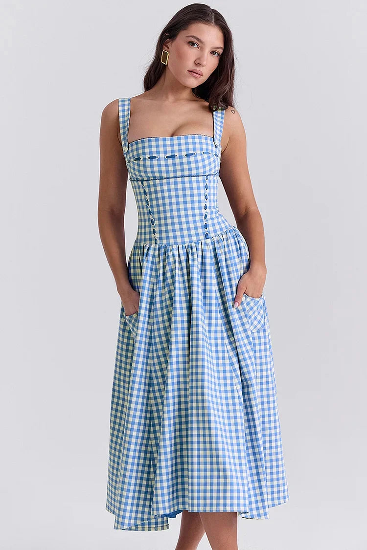 Samara - Vestido Midi de Cuadros