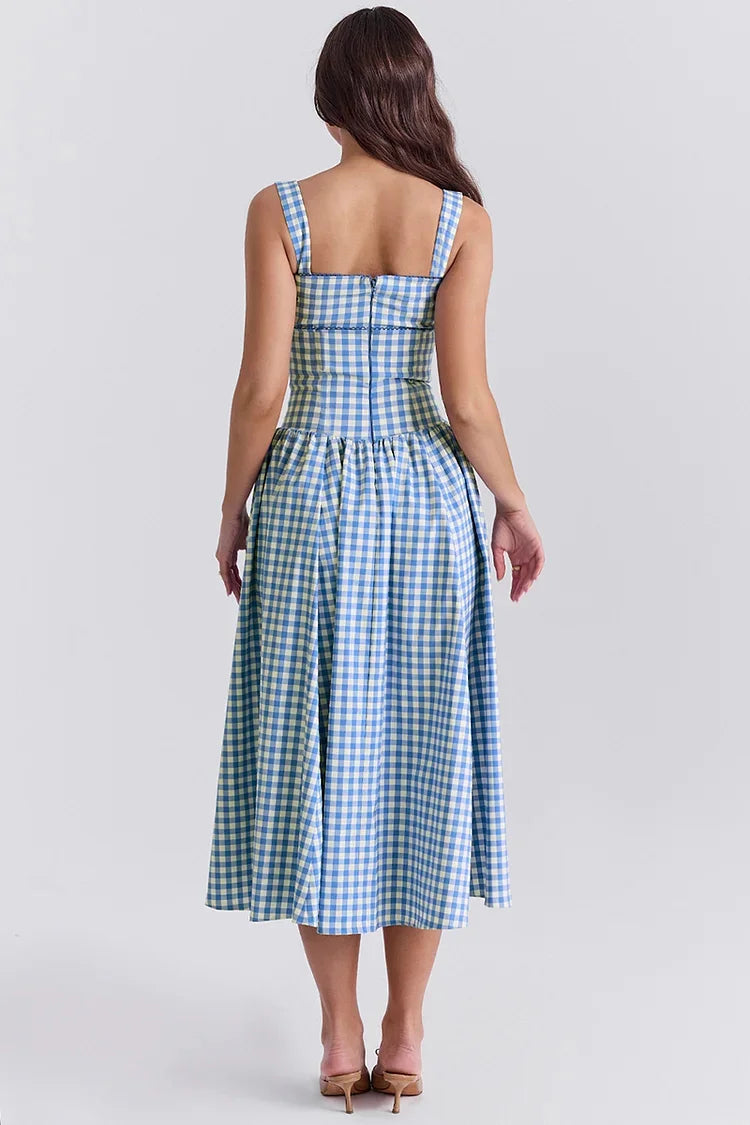 Samara - Vestido Midi de Cuadros