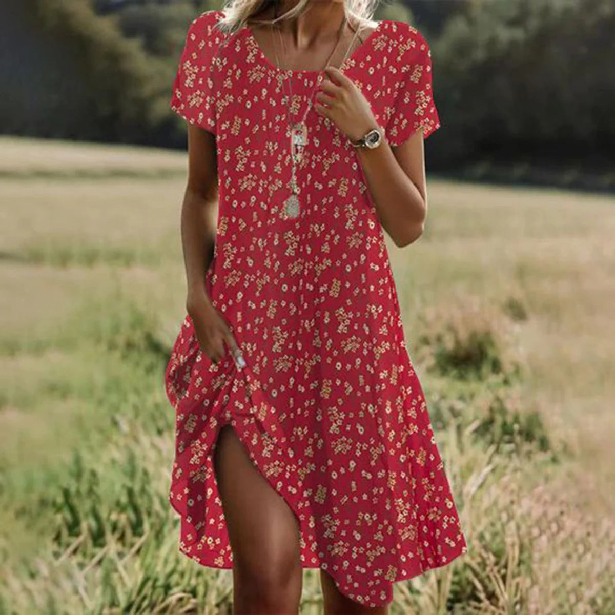 Débora - Vestido Corto con Puntos