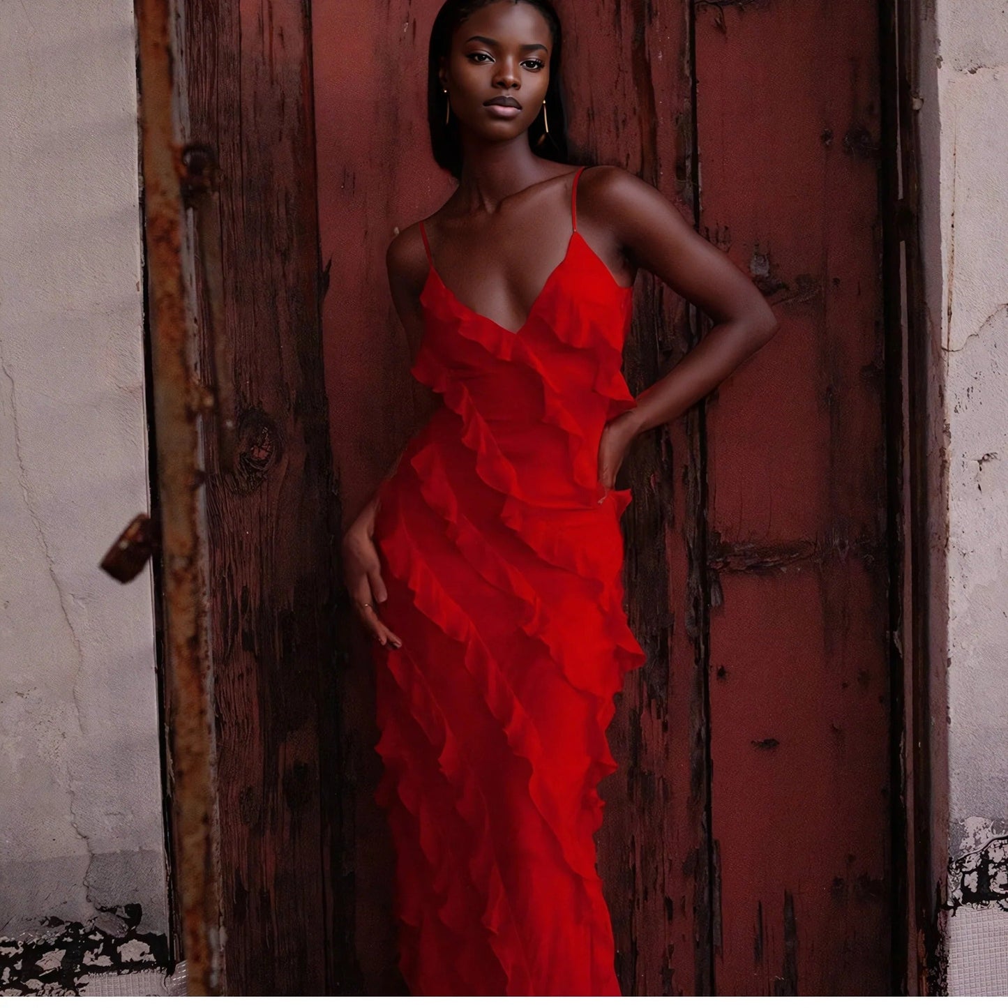 Violeta - Vestido Largo Elegante con Volantes