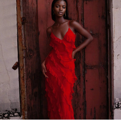 Violeta - Vestido Largo Elegante con Volantes