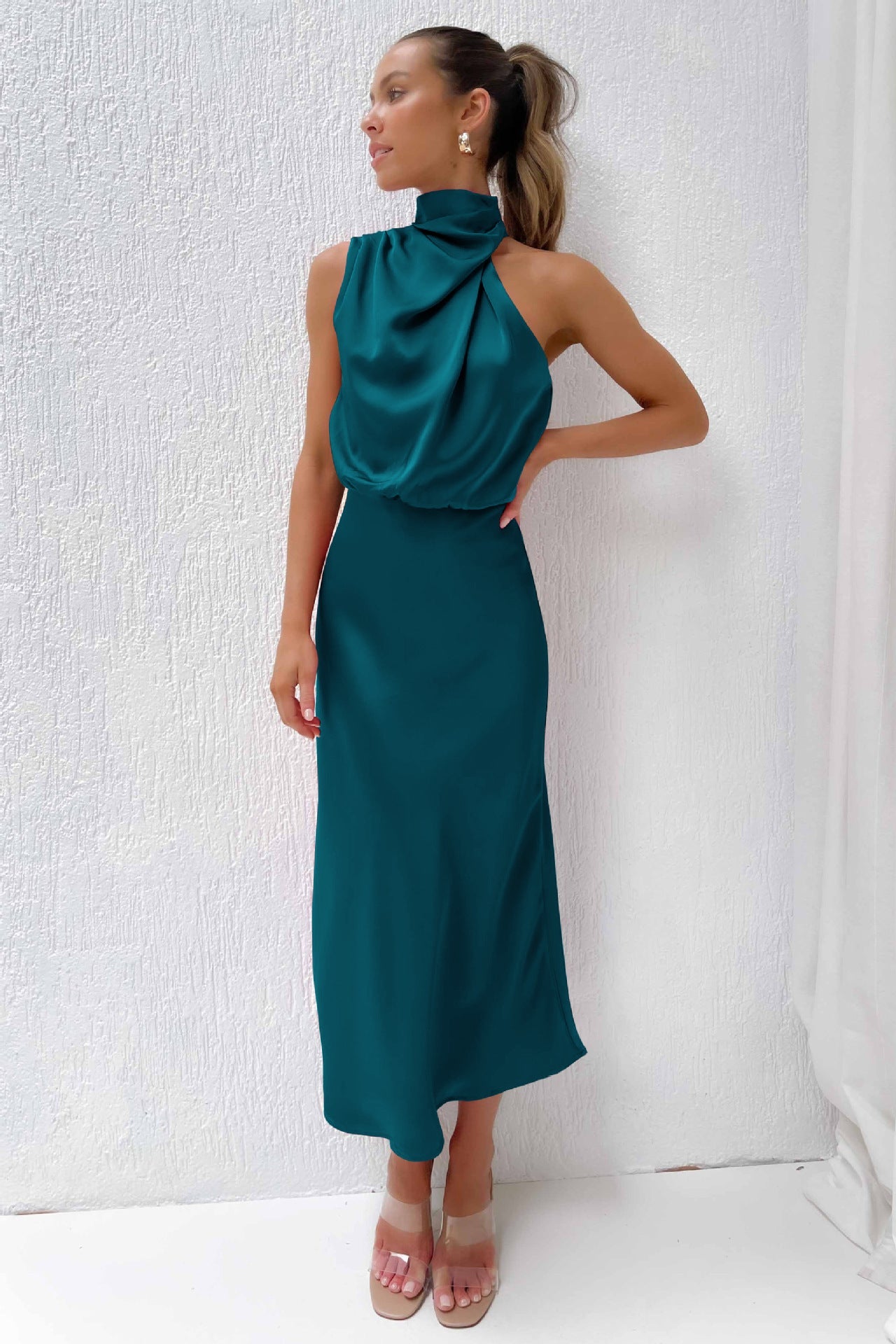 Catalina - Vestido largo satinado
