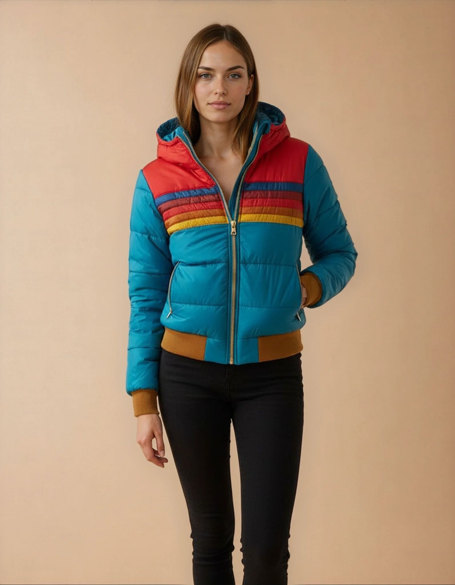 Angela | Chaqueta Acolchada Arcoíris