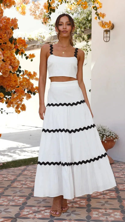 Clotilde - Conjunto Top & Falda Larga