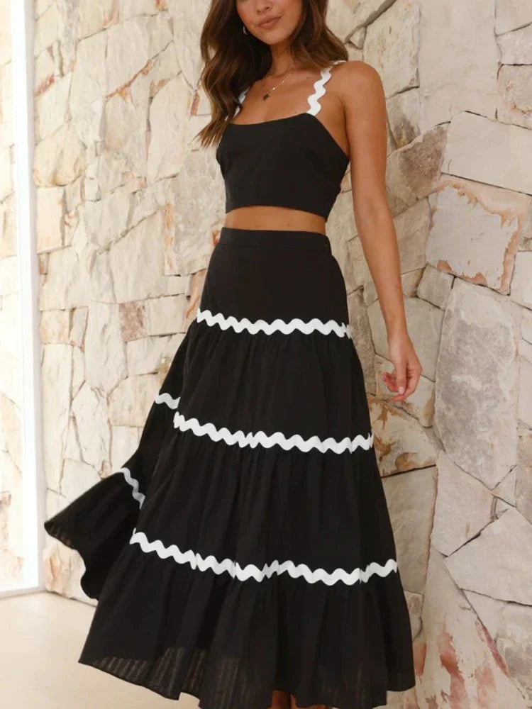 Clotilde - Conjunto Top & Falda Larga