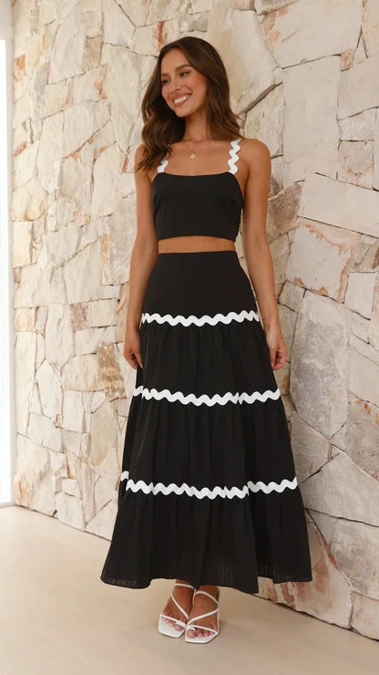 Clotilde - Conjunto Top & Falda Larga