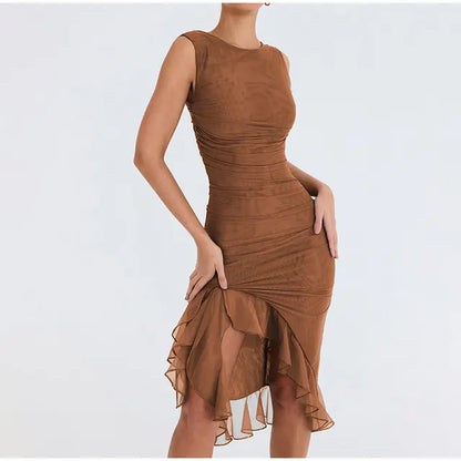 Danna - Vestido Midi con Volantes