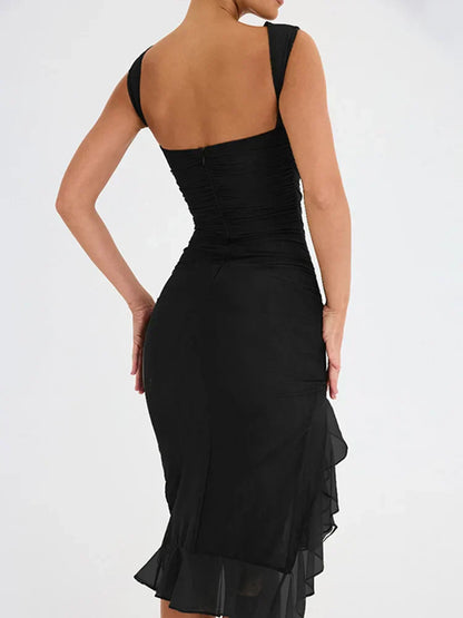 Danna - Vestido Midi con Volantes