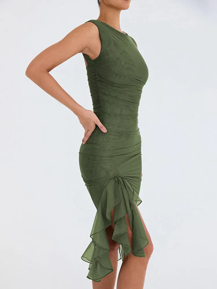 Danna - Vestido Midi con Volantes