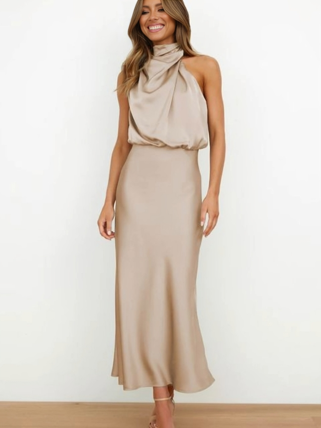 Catalina - Vestido largo satinado