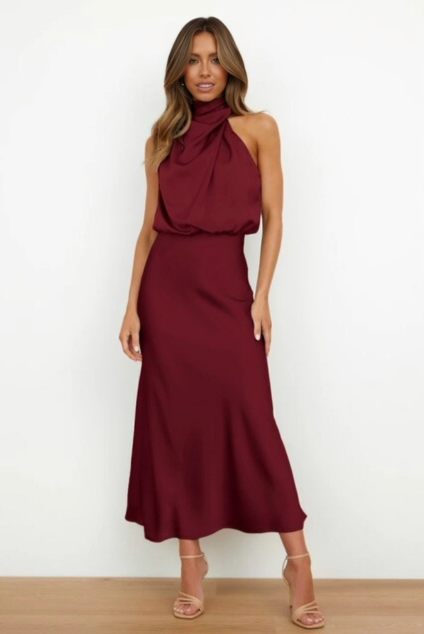 Catalina - Vestido largo satinado