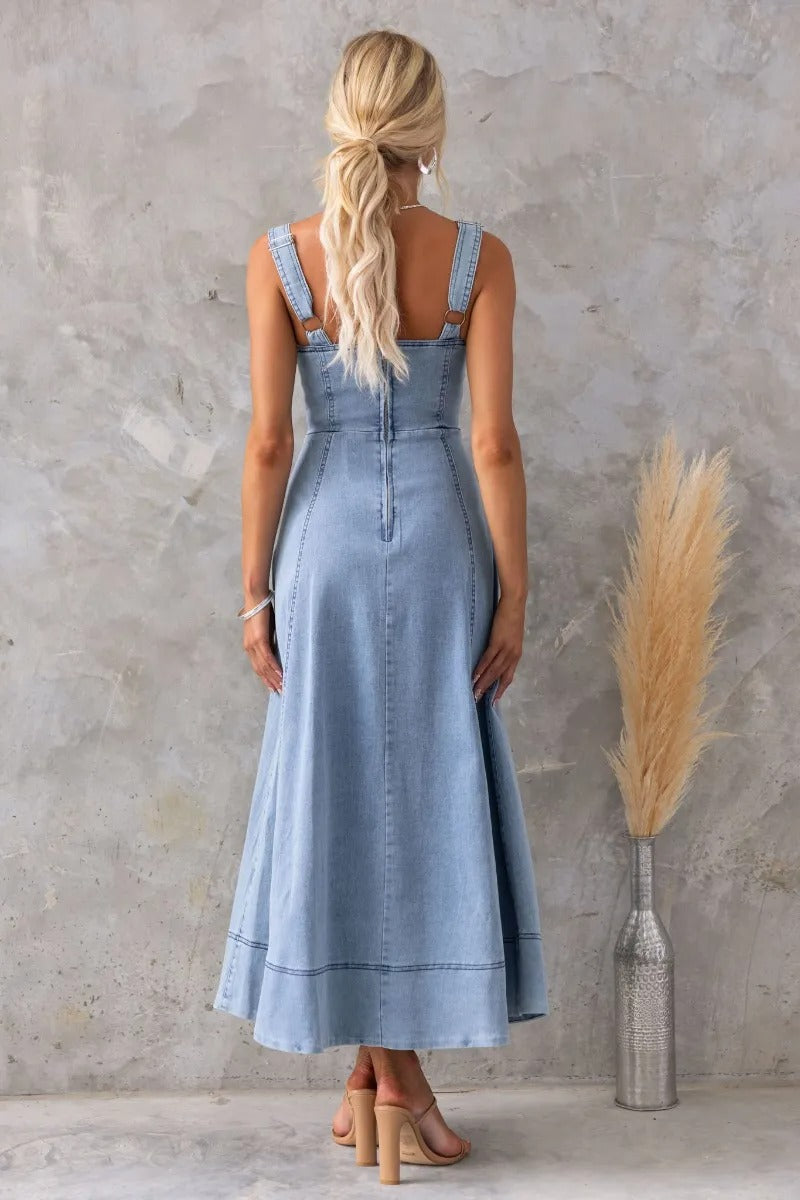 Priscila - Vestido Largo Vaquero