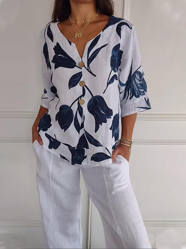 Zahara - Camisa casual estampada